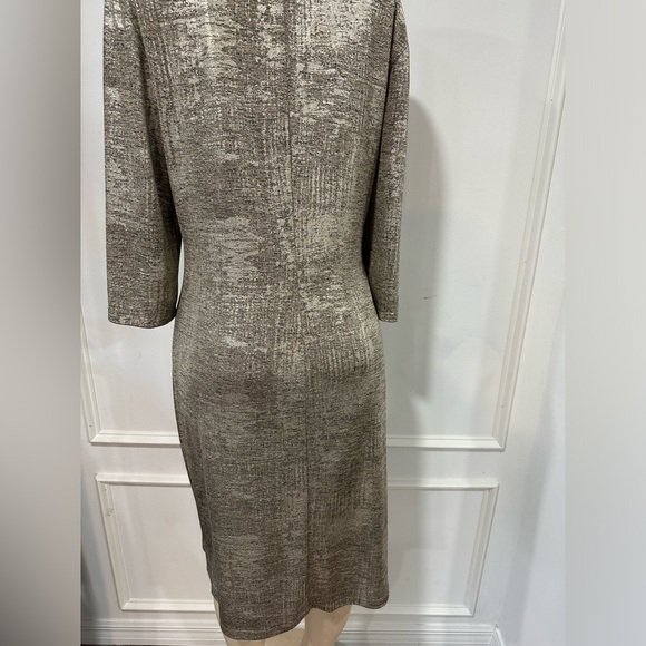 Connected Apparel Gold Shimmery Metallic Short Party Dress Size 16 - Picture 3 of 6